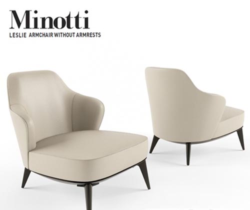 Minotti leslie armchair without armrests