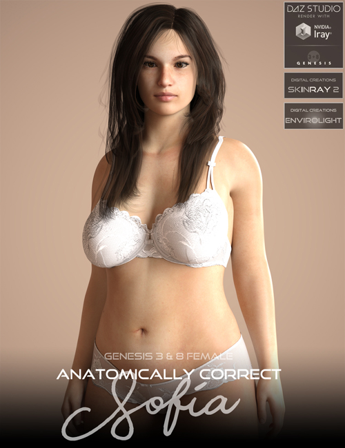 Anatomically Correct: Sofia for Genesis 3 and Genesis 8 Female