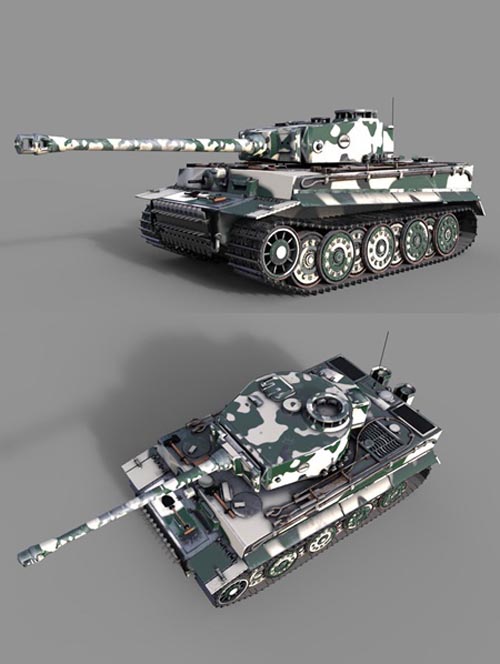 Tiger 1 Tank ww2 German Army 3D model