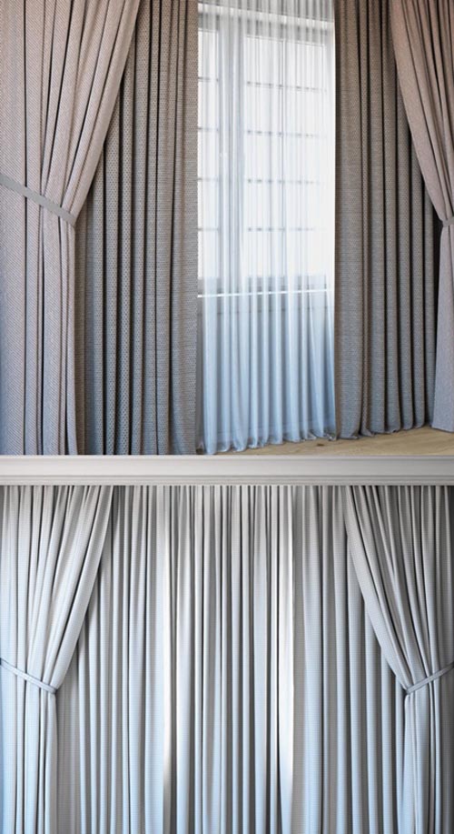 Curtains with tulle set 04