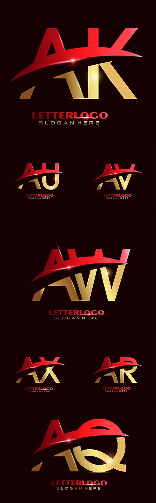 Initial letter and Brand name company logos design