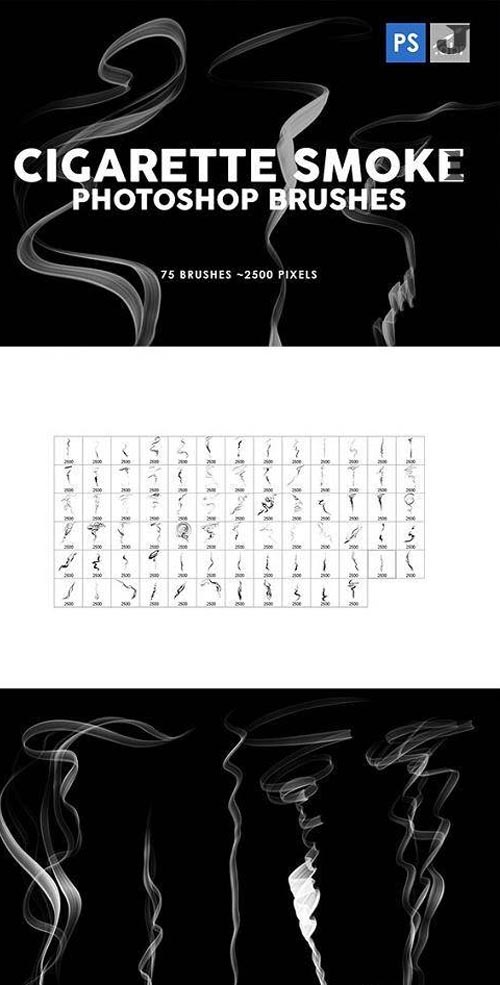75 Cigarette Smoke Photoshop Stamp Brushes - 27979779