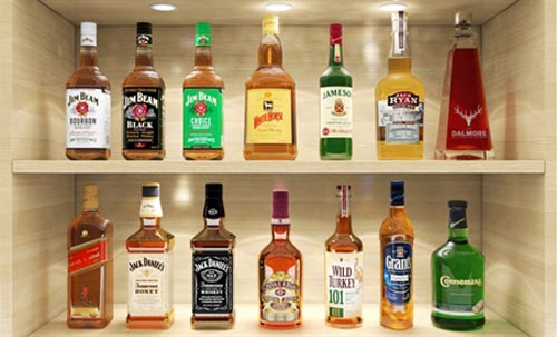 Bar set whiskey 3d model