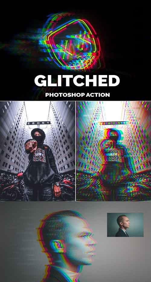 Glitched Photoshop Action