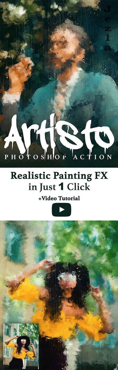 Artisto - Realistic Painting Photoshop Action 25732834