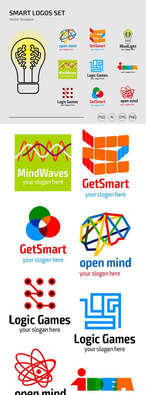 Smart Logos Set Vector Templates