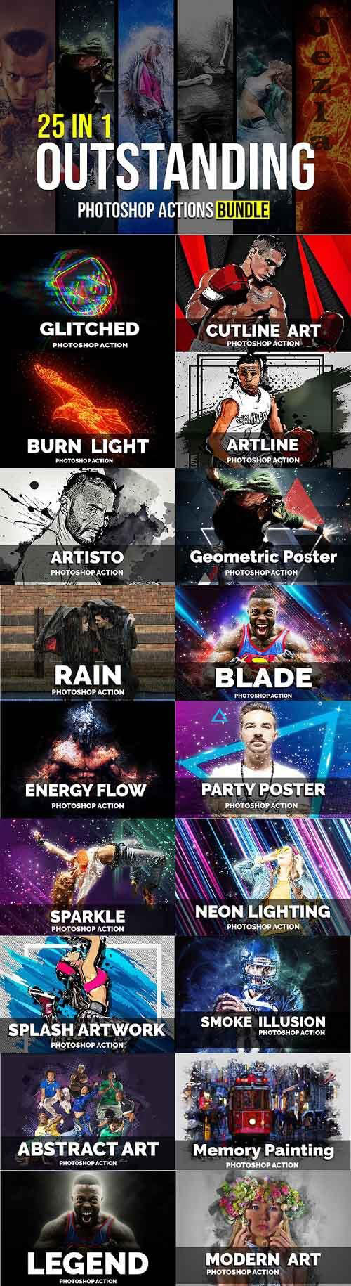 25 In 1 Outstanding Photoshop Actions Bundle - 5299135