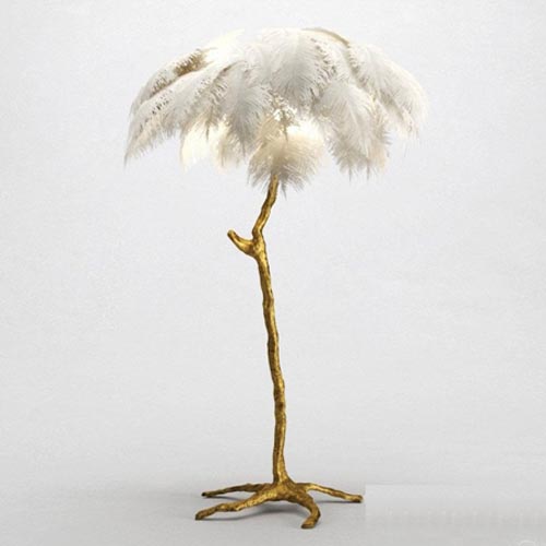 Ostrich feather lamp