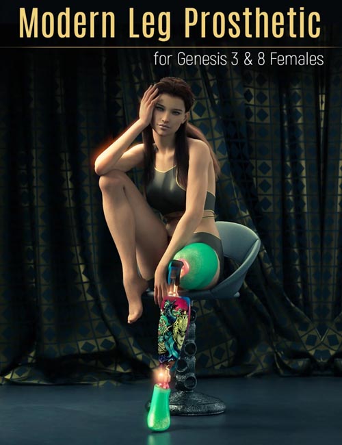 Modern Leg Prosthetic for Genesis 3 and 8 Female