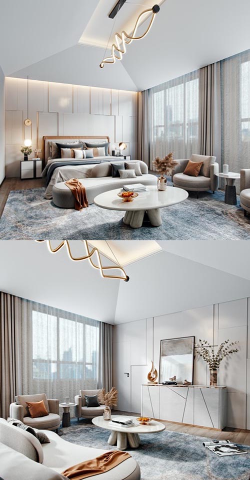 Modern luxury master bedroom
