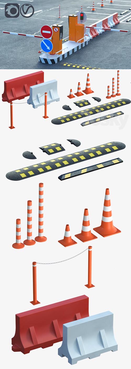 Equipment for the creation of parking lots road fences