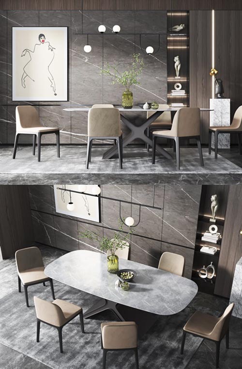 Modern dining table and chair combination