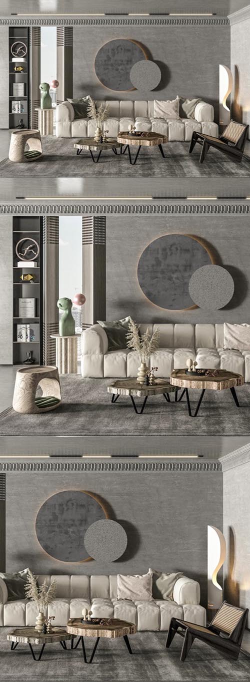 Modern living room sofa and coffee table combination
