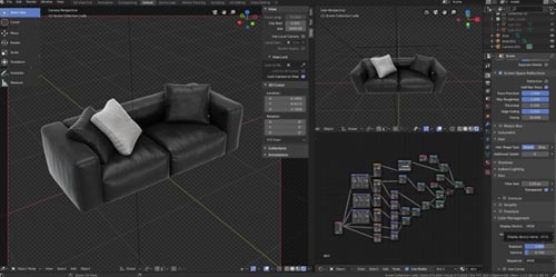 Blender3dk вЂ“ Modeling a leather couch in Blender + Scene 2.8 Eevee updated