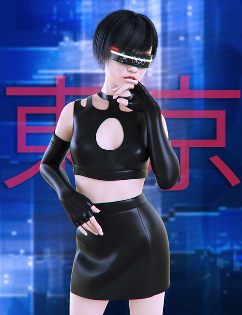 dForce Cyberpunk Outfit for Genesis 8 Female