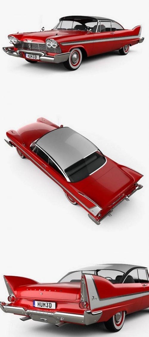 Plymouth Fury coupe Christine 1958 3D Model