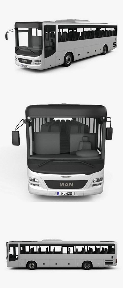 MAN LionвЂ™s Intercity Bus with HQ interior 2015 3D model