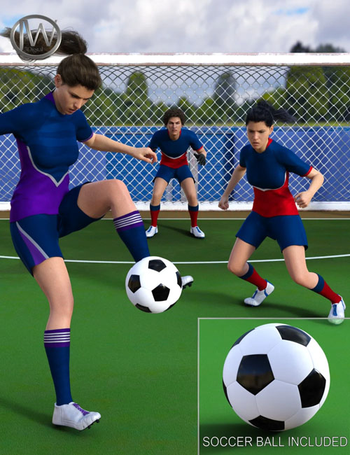 Playing Soccer Poses and Prop for Genesis 3 and 8