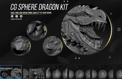 Artstation вЂ“ CGSphere Dragon Kit Alphas Zbrush