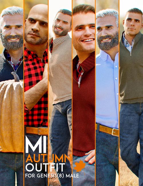 dForce MI Autumn Outfit for Genesis 8 Male(s)