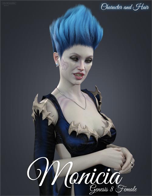 Monicia Character and Hair for Genesis 8 Female