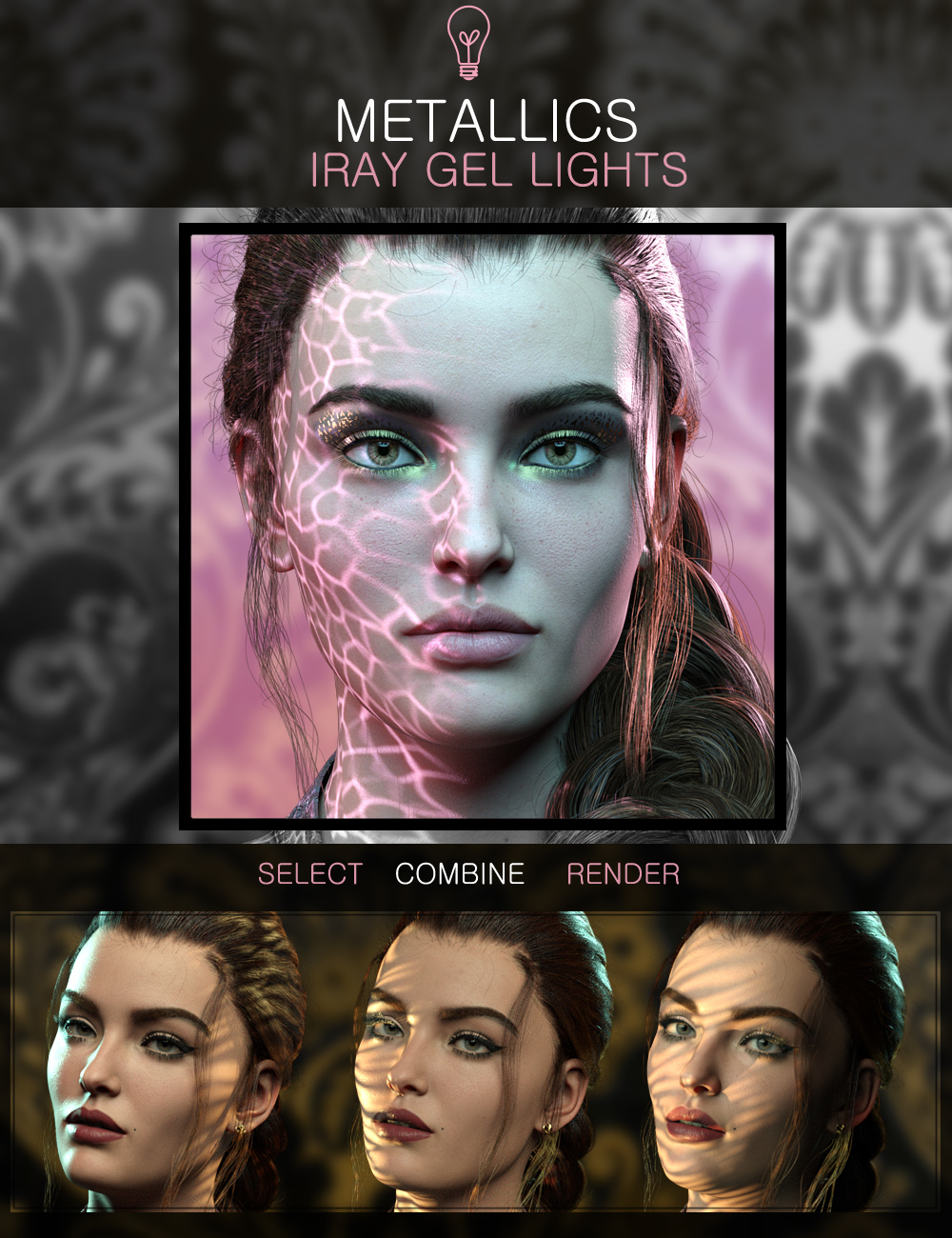 Metallic Gel Portrait Lighting for Iray