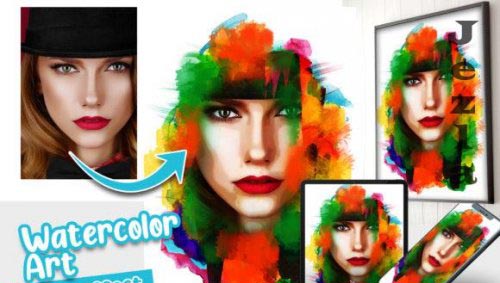 Watercolor Art Photo effect template