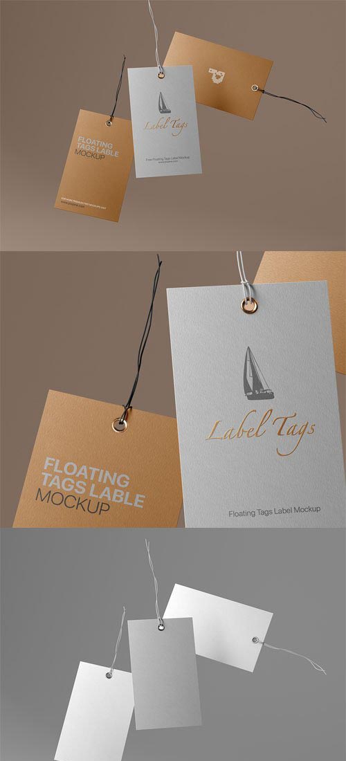 Floating Tags/Label PSD Mockup Template