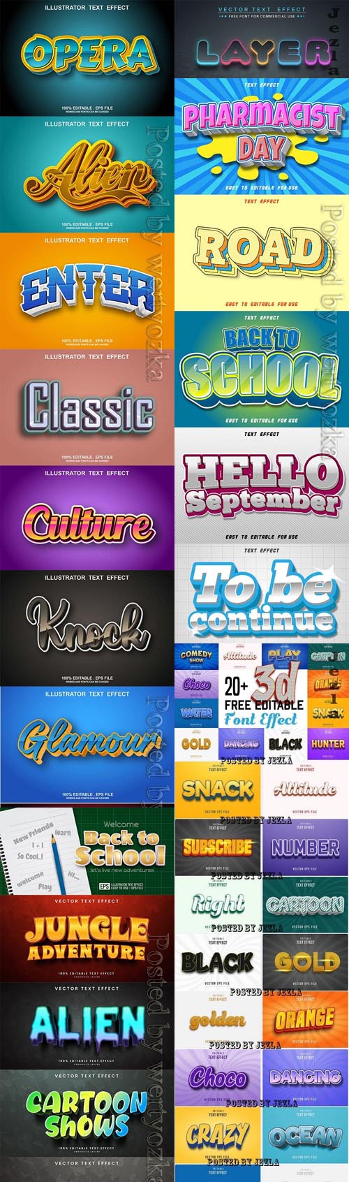 3d editable text style effect vector 0208 P.4