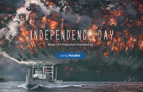 Wingfox - Independence Day - Production procedure of a movie VFX scene using Houdini