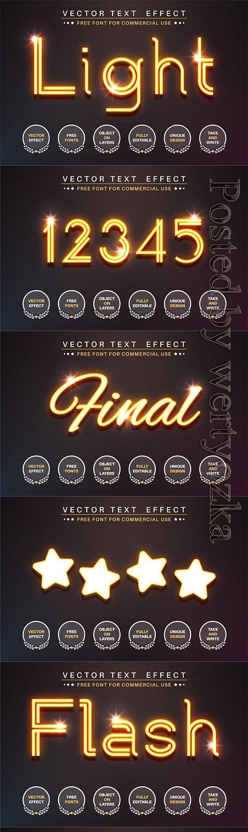 Glowing wire - editable text effect, font style