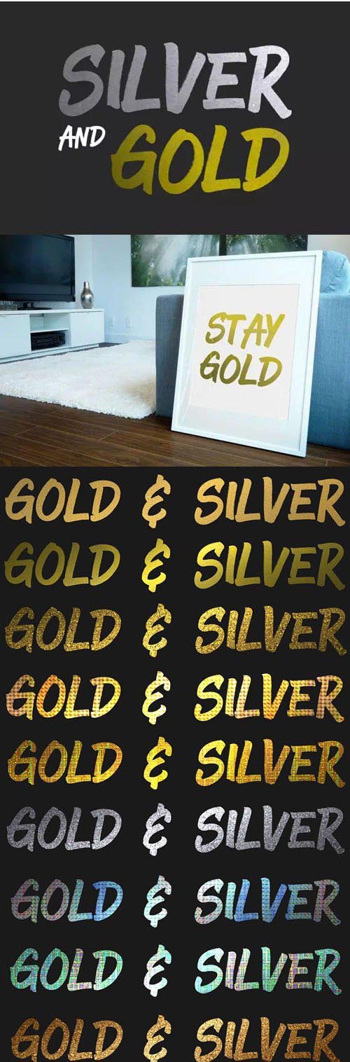 Silver & Gold Textures Styles for Photoshop