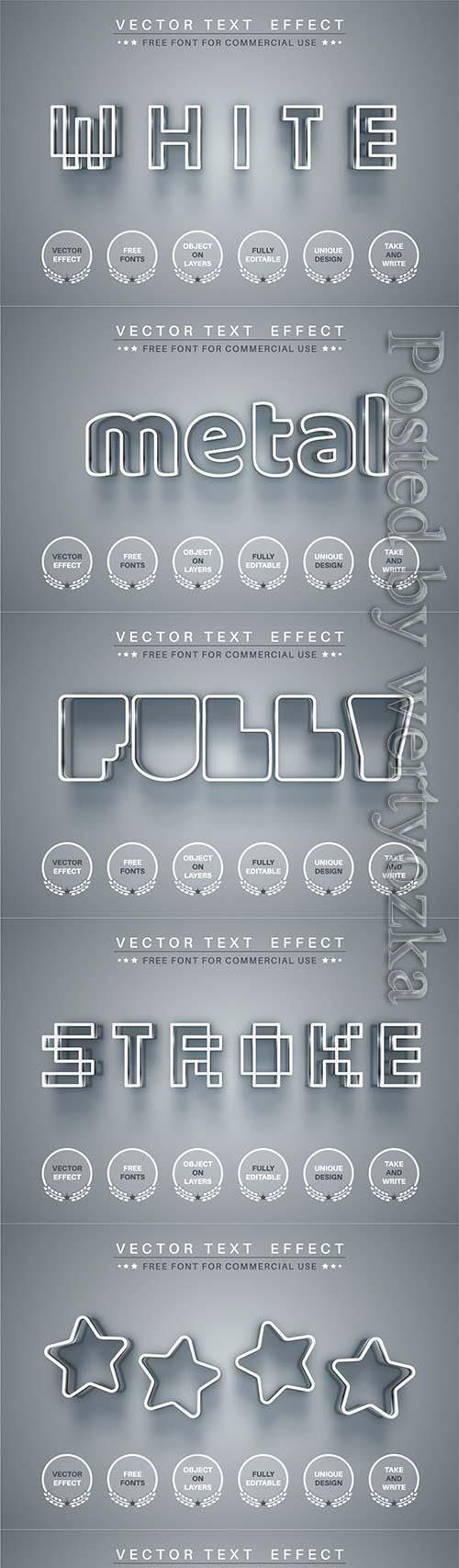 White pixel - editable text effect, font style