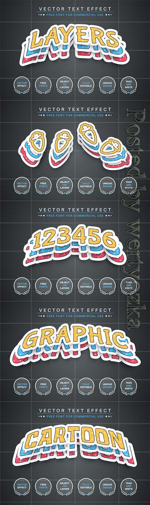 Set sticker - editable text effect, font style vol 2