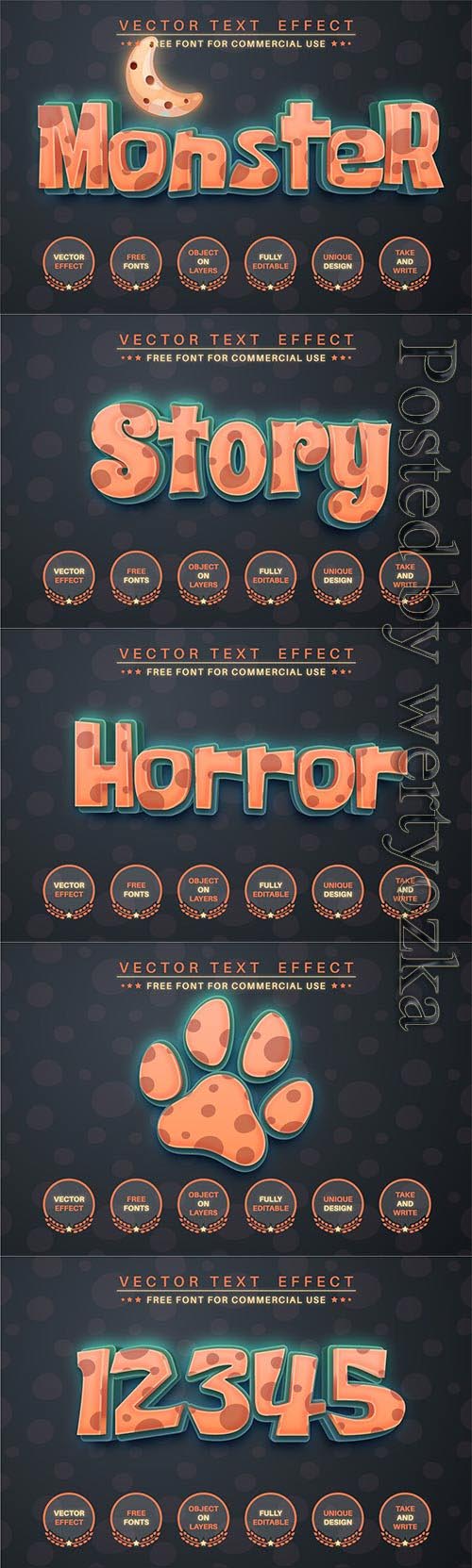 Halloween Monster - edit text effect, font style