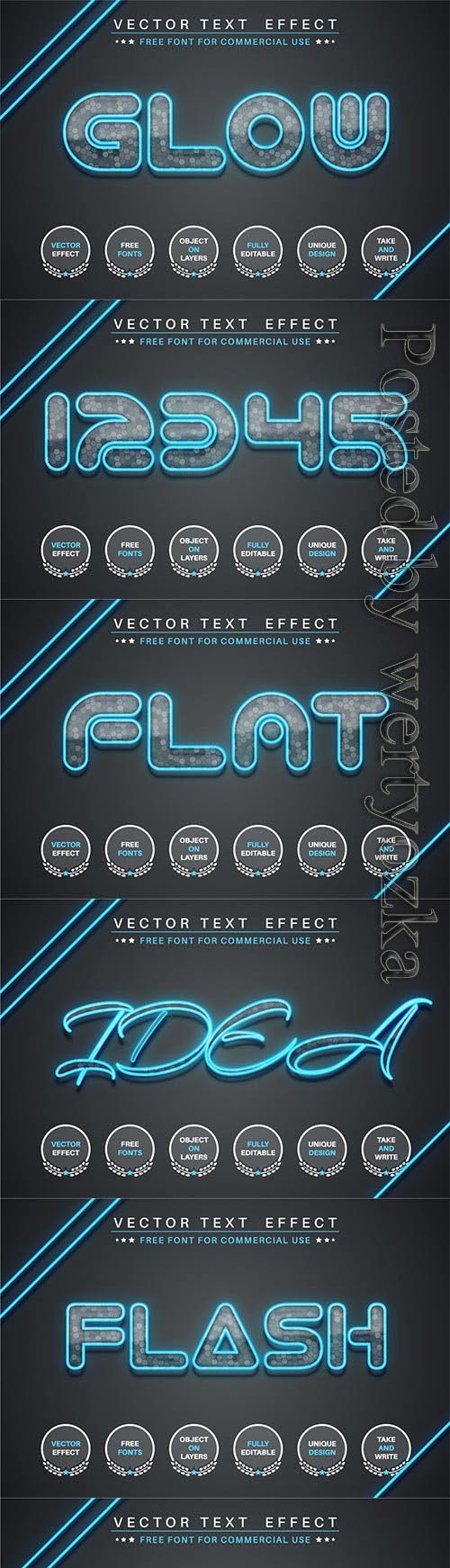 Flash glass - editable text effect, font style