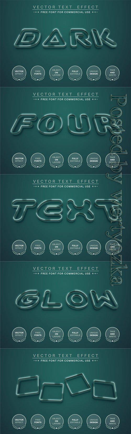 Dark green - editable text effect, font style