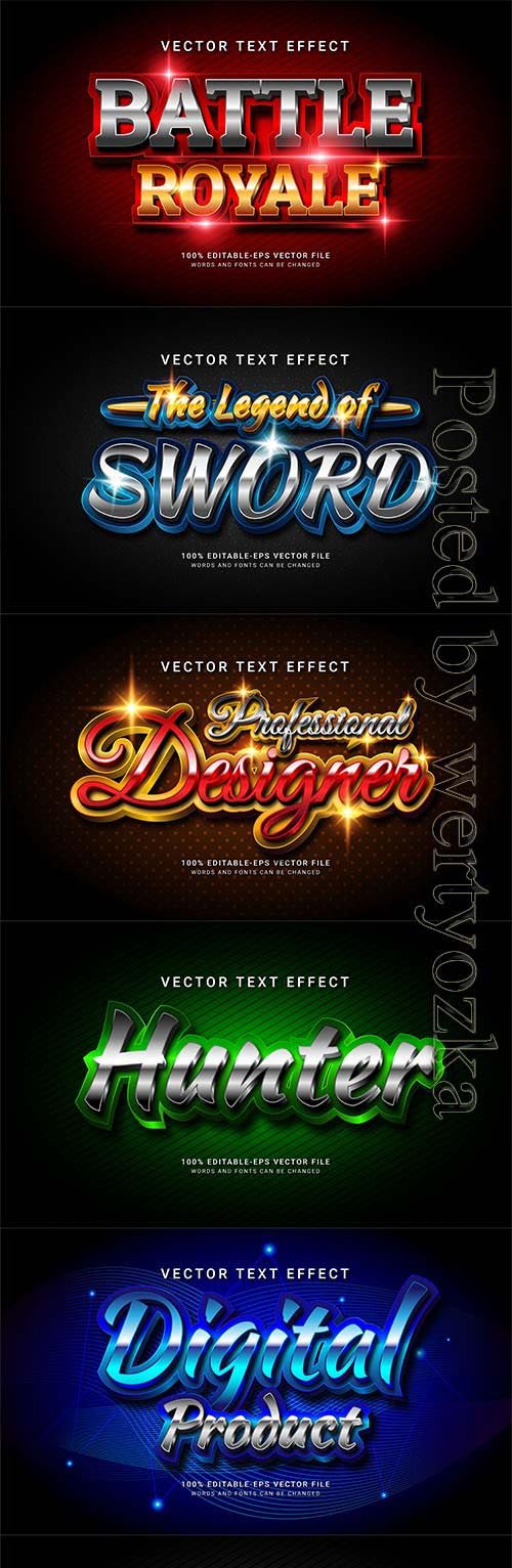 3d editable text style effect vector vol 838