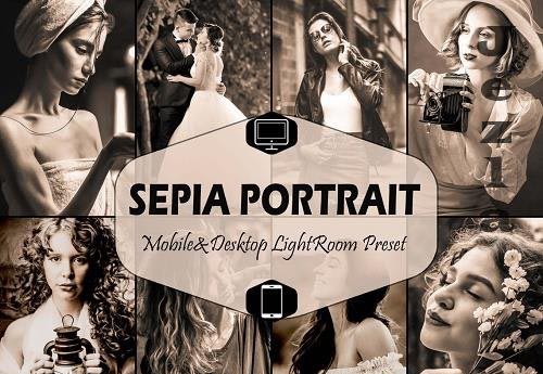 12 Sepia Portrait Mobile & Desktop Lightroom Presets