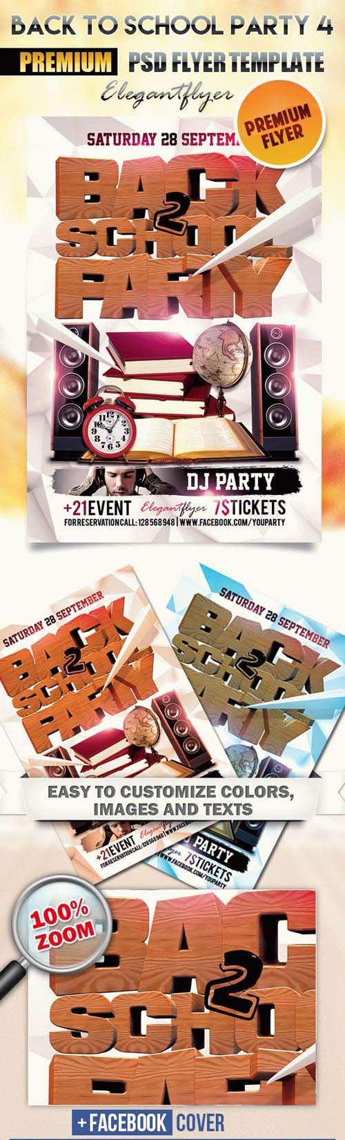 Back to School Party 4 PSD Flyer