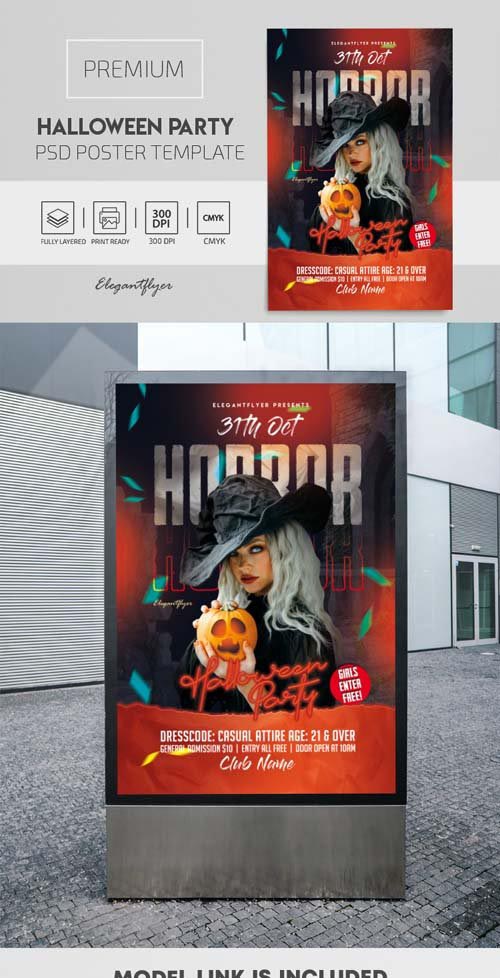 Halloween Horror Party PSD Flyer