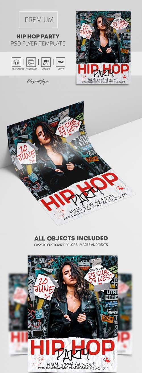 Hip-Hop Party Premium PSD Flyer Template