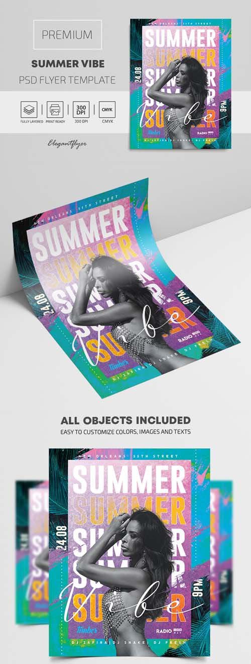 Summer Vibe Premium PSD Flyer Template