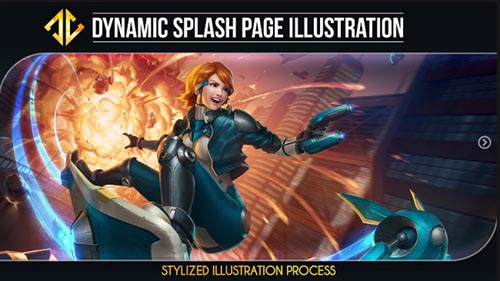 Artstation - Dynamic Splash Page Illustration by Deiv Calviz