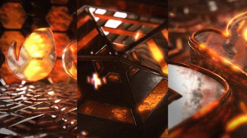 Videohive - Fire Hexagons - 14043319