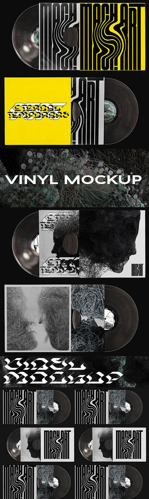Vinyl Cover PSD Mockups Templates