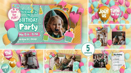 Videohive - Happy Birthday invitation and Slideshow - 32337846