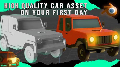 Skillshare - Create a Realistic 3D Car Model on your First Day in Blender - [Modeling from low-po...