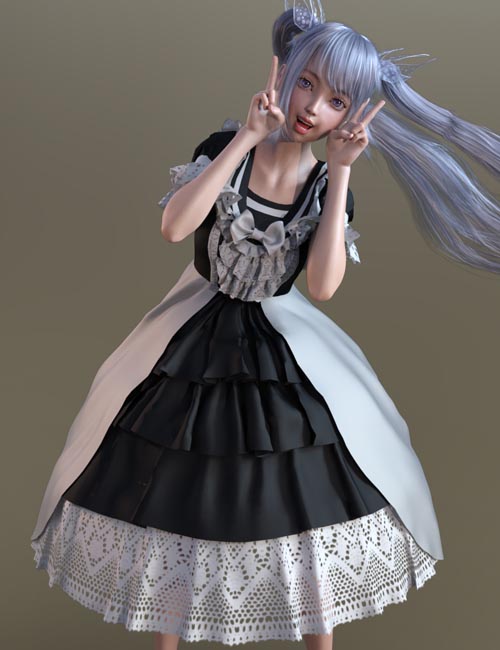 dForce French Style Dress for Genesis 8 Female(s)
