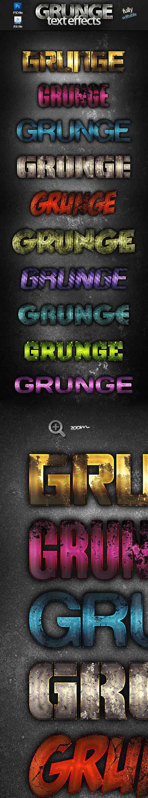 10 Grunge Text Effects Styles for Photoshop